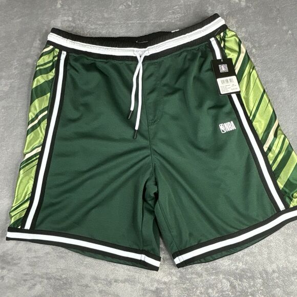 NBA Basketball Shorts Mens 34 x‎ 8 Large Green Above Knee Athletic New $40 - Picture 1 of 13